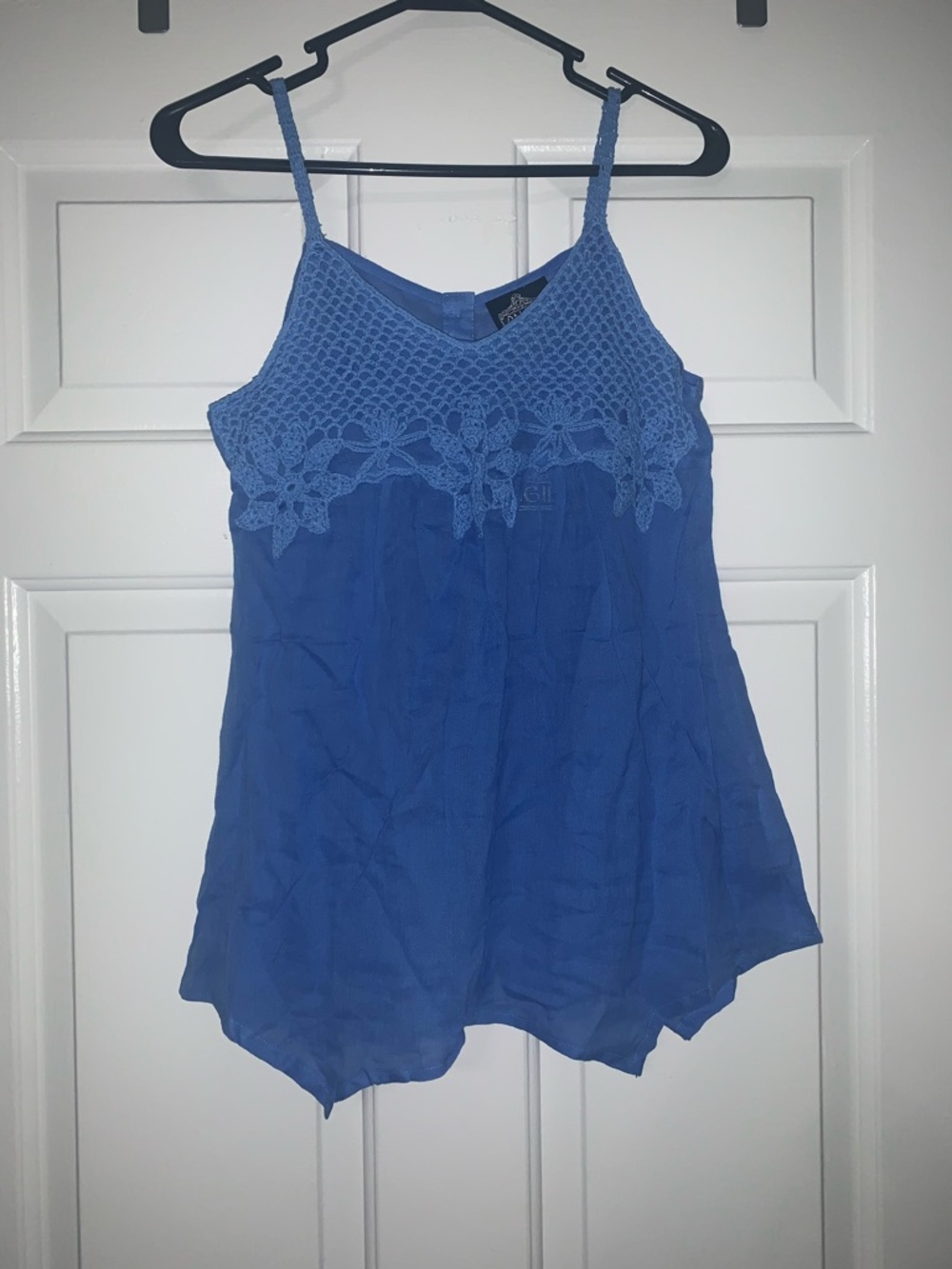 Angie Royal Blue Crochet Yoke Spaghetti Strap Camisole